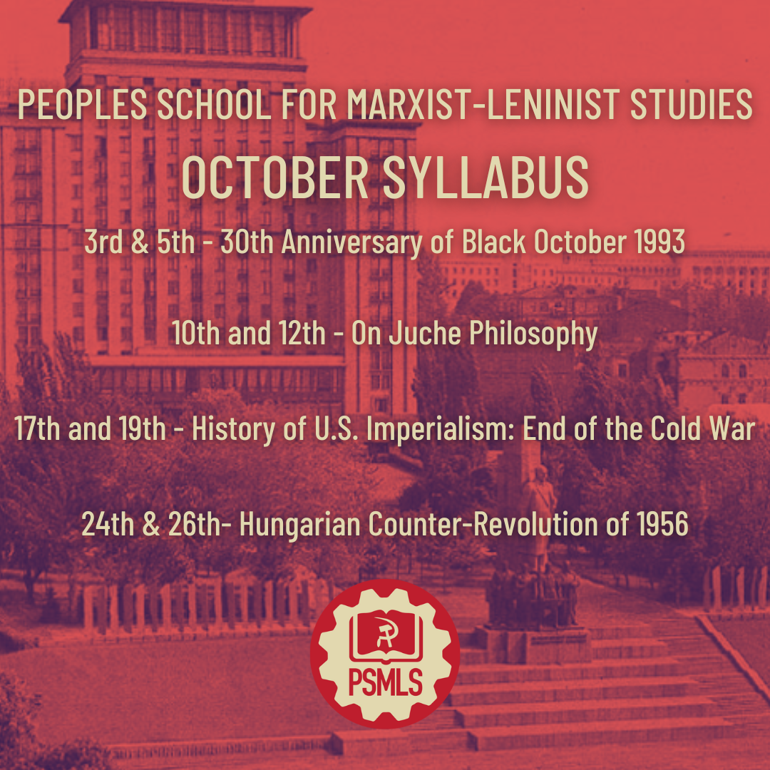 October Syllabus – Peoples School for Marxist-Leninist Studies